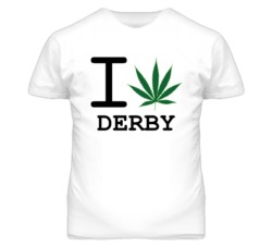 Derby Kansas I Heart Love Weed Marijuana Green T Shirt