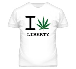 Liberty Missouri I Heart Love Weed Marijuana Green T Shirt