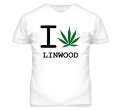 Linwood Kansas I Heart Love Weed Marijuana Green T Shirt