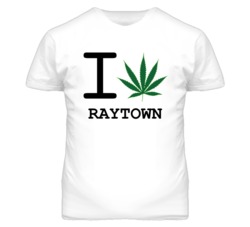Raytown Missouri I Heart Love Weed Marijuana Green T Shirt