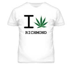 Richmond Missouri I Heart Love Weed Marijuana Green T Shirt