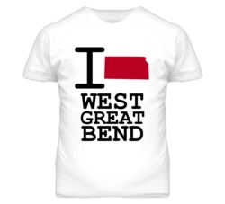 West Great Bend Kansas I Heart Love State T Shirt