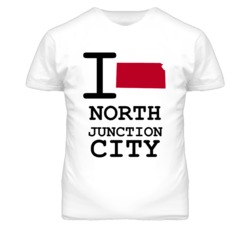 North Junction City Kansas I Heart Love State T Shirt