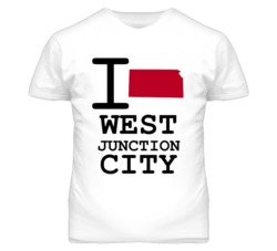 West Junction City Kansas I Heart Love State T Shirt