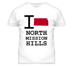 North Mission Hills Kansas I Heart Love State T Shirt