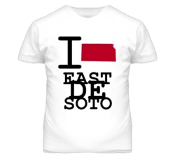 East De Soto Kansas I Heart Love State T Shirt
