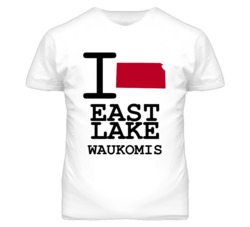 East Lake Waukomis Missouri I Heart Love State T Shirt