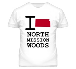 North Mission Woods Kansas I Heart Love State T Shirt