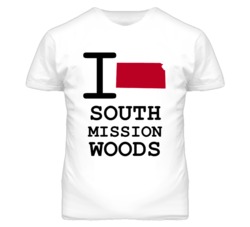 South Mission Woods Kansas I Heart Love State T Shirt