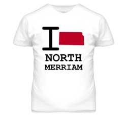 North Merriam Kansas I Heart Love State T Shirt