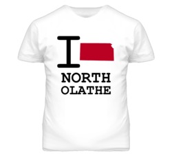 North Olathe Kansas I Heart Love State T Shirt