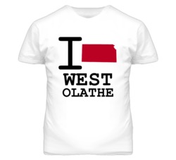 West Olathe Kansas I Heart Love State T Shirt