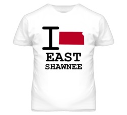 East Shawnee Kansas I Heart Love State T Shirt