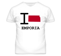 Emporia Kansas I Heart Love State T Shirt