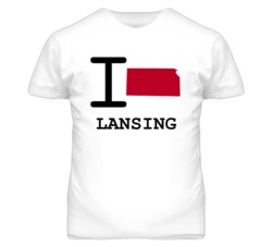 Lansing Kansas I Heart Love State T Shirt
