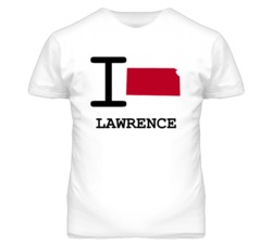 Lawrence Kansas I Heart Love State T Shirt