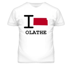 Olathe Kansas I Heart Love State T Shirt