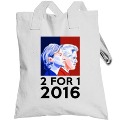 Two For One Hillary And Bill Clinton Fun 2016 President Campaign Toteb
