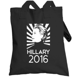 Hillary Clinton Silhouette Burst 2016 Presidential Campaign Totebag