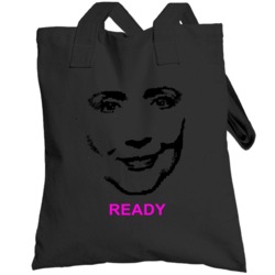 Ready Hillary Clinton Face Silhouette Presidential Campaign Totebag