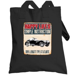 Happy Lifes Simple Instruction 1938 Bugatti Type 57s Atlantic Car Tote