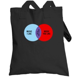 Music I Like Music You Like Venn Diagram Fun The It Crowd Show Totebag