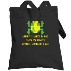 Frogger Retro Arcade Game What A Frog Looked Like Distressed Totebag