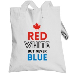 Red White But Never Blue Fun Canadian Tusk Movie Totebag