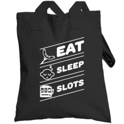 Eat Sleep Slots Funny Gambling Las Vegas Atlantic City Totebag