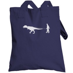 Man Walking T Rex Dinosaur Fun Raising Hope Popular Tv Show Totebag