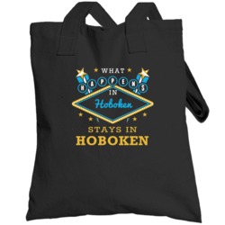 What Happens In Hoboken Stays In Hoboken Vegas Parody Totebag