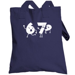 Six Is Scared Cause 7 Ate 9 Funny Number Math Joke Distressed Totebag