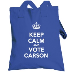 Keep Calm And Vote Carson 2016 President Totebag