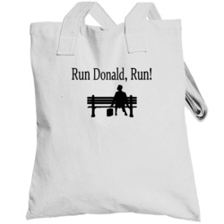 Run Donald Run Funny Forrest Gump Parody Trump President Campaign Tote