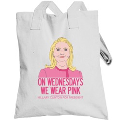 On Wednesdays We Wear Pink Funny Hillary Clinton Mean Girls Quote Tote