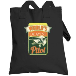 World's Okayest Pilot Funny Piloting Drone Aviation Distressed Totebag