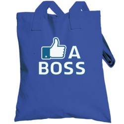 Like A Boss Funny Facebook Thumbs Up Totebag