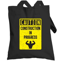 Construction In Progress Funny Fitness Bodybuilding Crossfit Totebag
