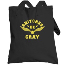 Snitches Be Cray Funny Harry Potter Quidditch Distressed Totebag