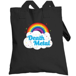 Death Metal Sparkle Rainbows Funny Distressed Totebag