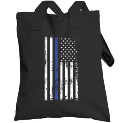 Thin Blue Line American Flag Law Enforcement Appreciation Totebag