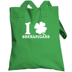 I Love Shenanigans Funny Irish Shamrock St Paddy's Day Totebag