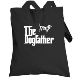 Basset Hound Custom Dog Breed The Dogfather Black Totebag
