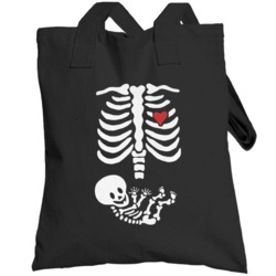 Skeleton Torso With Baby Cute Heart Maternity Halloween Costume Toteba