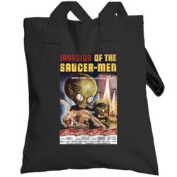Invasion Of The Saucer Men Vintage Distressed Scary Movie Poster Hallo