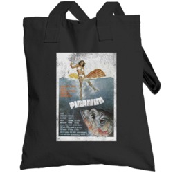 Piranha Vintage Distressed Scary Movie Poster Halloween Totebag