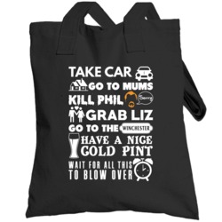 Shaun Of The Dead To Do List Zombie Movie Totebag