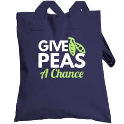 Give Peas A Chance Funny Foodie Food Totebag