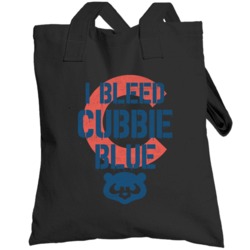 I Bleed Cubbie Blue Chicago Cubs Baseball Distressed Totebag