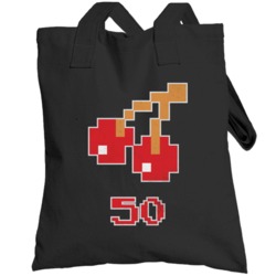 Pacman Cherry Retro Video Game Distressed Totebag
